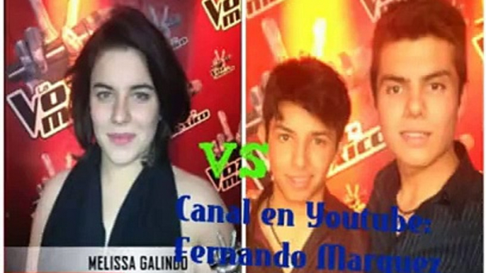 La Voz México 2  Hermanos Pérez Meza Vs Melissa Galindo  Vivo por Ella  Equipo de Miguel Bosé Audio Primera Semana de Batallas