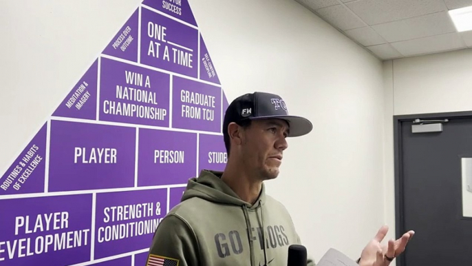 WATCH! TJ Bruce Speaks with the Media after Kirk Saarloos Was Ejected During the 7-3 TCU Victory Over UTA