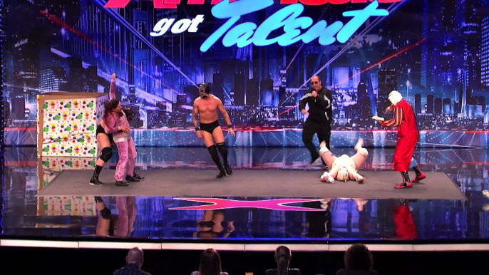 Americas Got Talent 2013  Squared Circus  Wrestling Sideshow Gets Wild On Stage REVIEW Chicago Auditions Day 2 272013