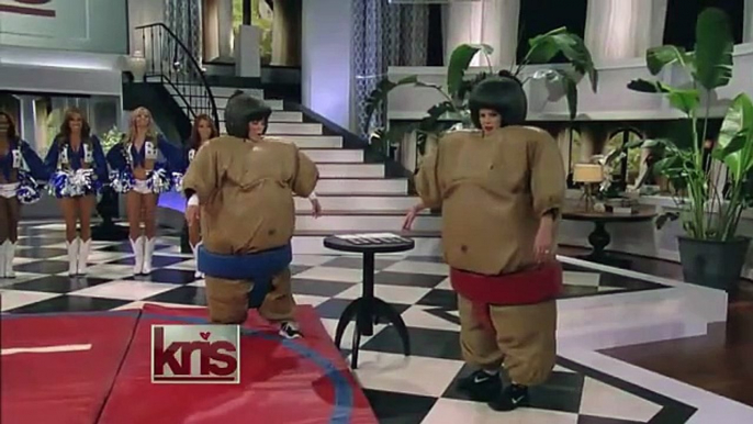 Video  Khloe Kardashian and Kris Jenner Sumo Wrestle on Kris