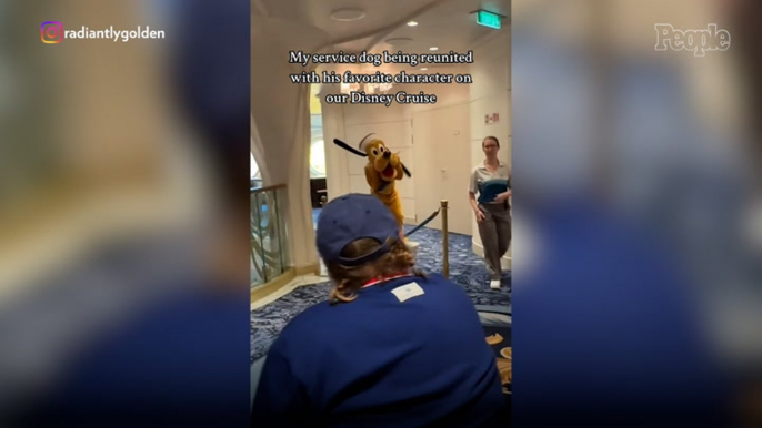 Golden Retriever Service Dog Shares Sweet Reunion with His Favorite Character on Disney Cruise