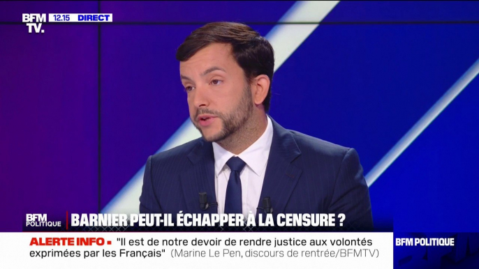 Jean-Philippe Tanguy: "Nous ne participerons pas à un gouvernement de monsieur Barnier"