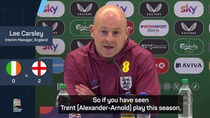 Carsley impressed by Alexander-Arnold's 'positive performance'