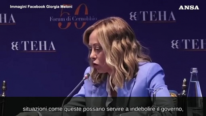 Cernobbio, Meloni: "Il caso Sangiuliano non indebolisce il governo"