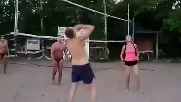 Beach volleyball, great ball play