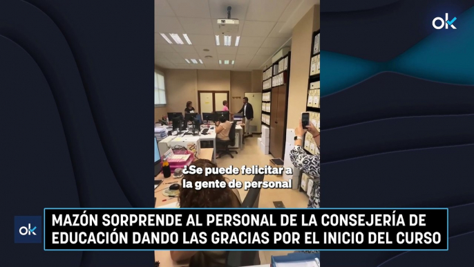 Mazón sorprende al personal de la Consejería de Educación dando las gracias por el inicio del curso