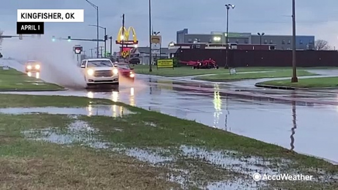 Pounding hail, flooding rain and damaging winds rip from New Mexico to Illinois