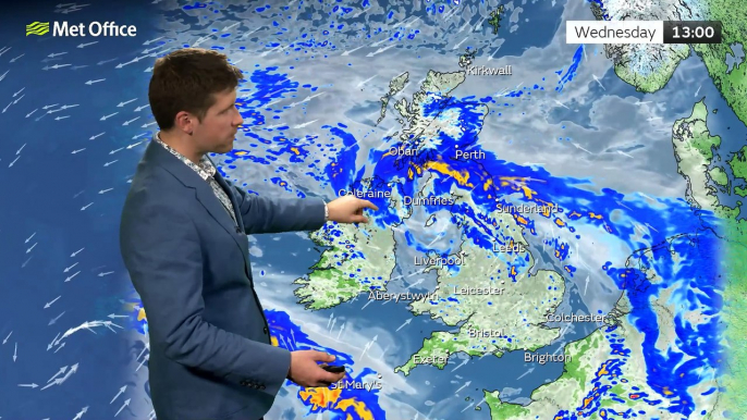 Met Office Evening Weather Forecast 02/04/24-Rain spreading northwards