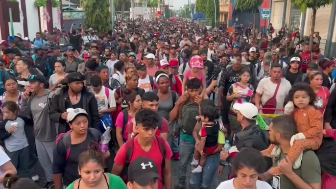 Caravana de migrantes en Tapachula