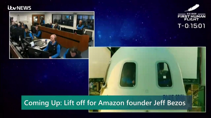 El fundador de Amazon, Jeff Bezos, y la tripulación de Blue Origin se lanzan al espacio