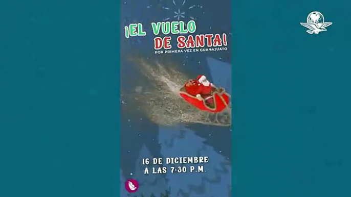 Santa Claus casi cae de su trineo volador en parque de Guanajuato