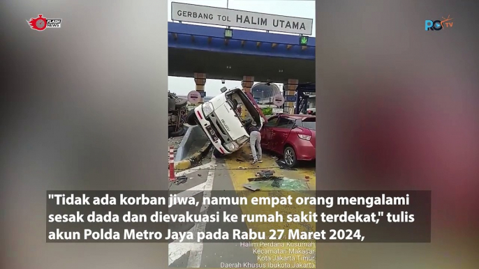 Kecelakaan Beruntun di Gerbang Tol Halim, 4 Orang Dievakuasi ke Rumah Sakit