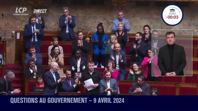 Le gros coup de colère de la présidente de l'Assemblée nationale Yaël Braun-Pivet contre l'Insoumis Louis Boyard qui confond l'Assemblée Nationale avec un amphi étudiant: "C'est inadmissible! Vous ne respectez pas cet hémicycle!"