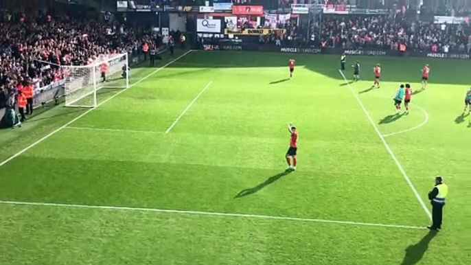 Ross Barkley applauds the Luton fans