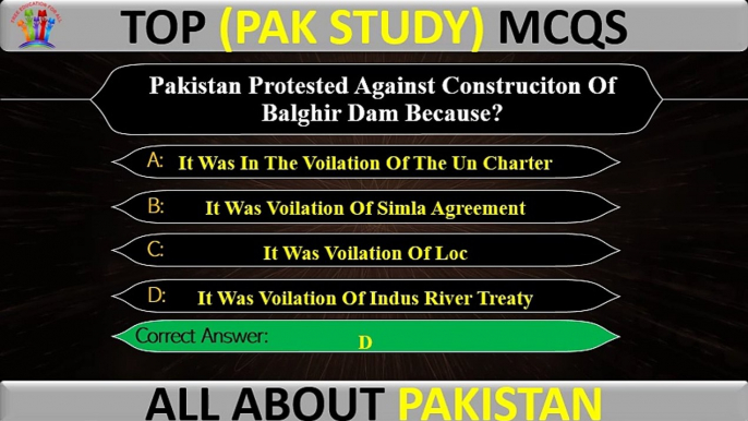 General Knowledge of Pakistan in English (MCQs) - 2024 l Part-48