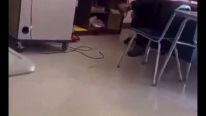 This student shows his teacher that she has no control over the class