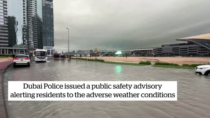 Heavy rain in Dubai has led to flooding