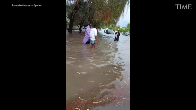 Storm Dumps Heaviest Rain Ever Recorded in Desert Nation of UAE, Flooding Roads and Dubai's Airport