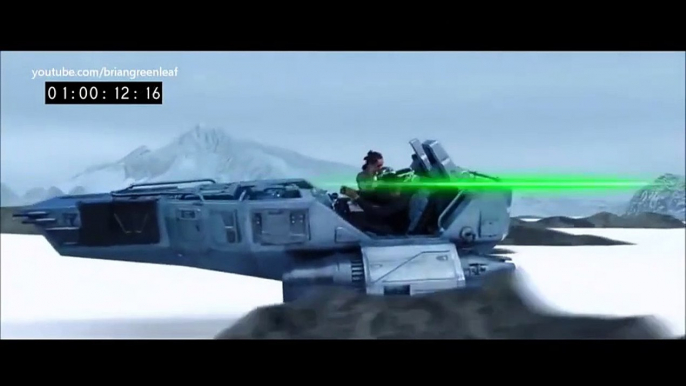 Star Wars The Force Awakens Deleted Scene: Snow Speeder Chase