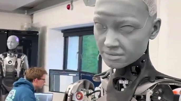 Robot with facial expressions
