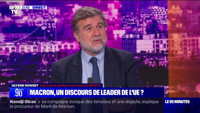 Discours sur l'Europe d'Emmanuel Macron: "C'est la première fois que le président intervient dans cette campagne [des européennes]", note Ulysse Gosset (éditorialiste politique internationale BFMTV)