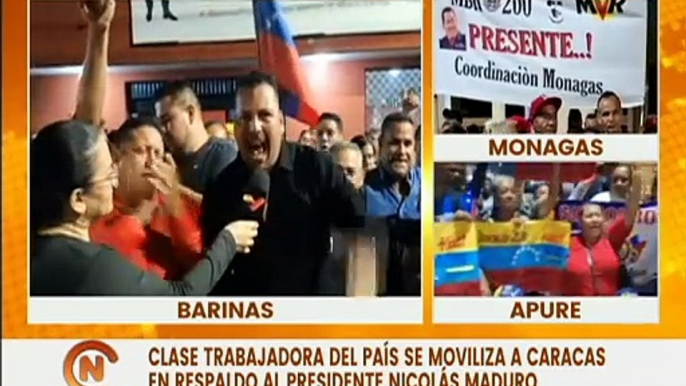 Barinas | Trabajadores de la clase obrera del país se moviliza a Caracas en respaldo al Pdte. Maduro