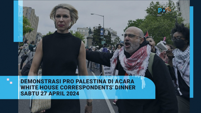 Pengunjuk rasa pro palestina di White House correspondents' dinner