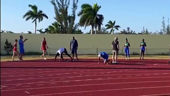 Atletica, Marcell Jacobs prova la partenza aspettando i 100 metri di Roma del 18 maggio