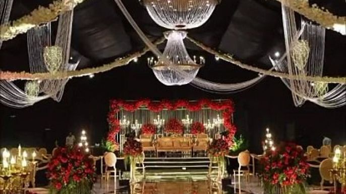 banquets decor bridal stage different colours flowers view highlights video photography view.