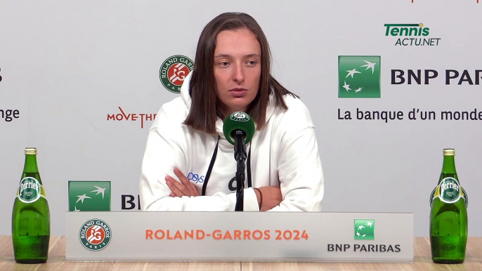 Tennis - Roland-Garros 2024 - Iga Swiatek : "When I watch tennis, I don't see a lot"