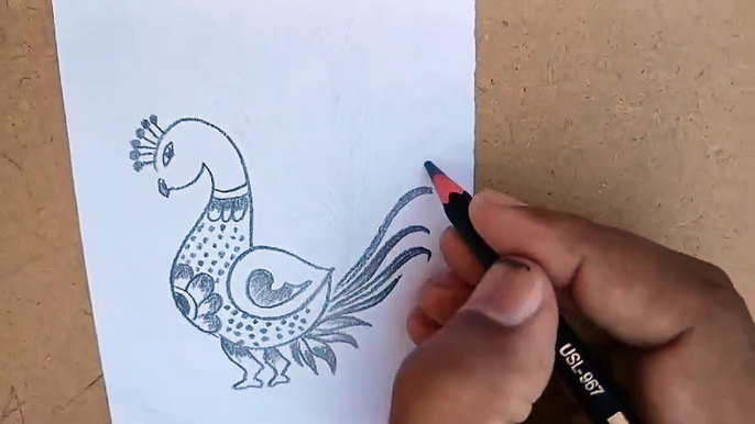 how to draw peacock step by step | peacock drawing | peacock pencil sketch