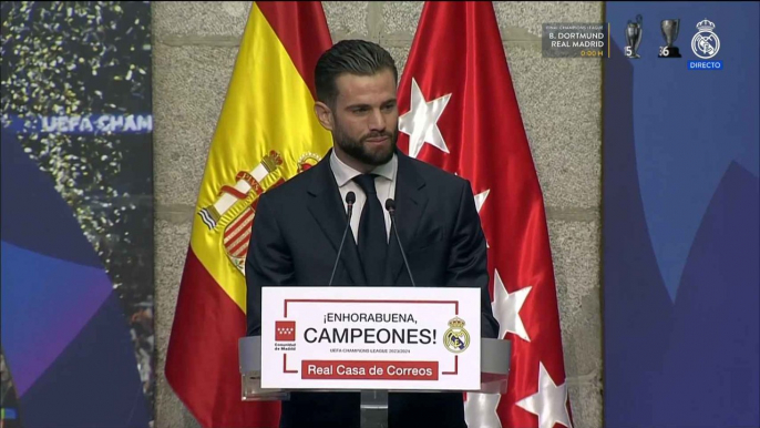 Discurso de Nacho Fernández en la Comunidad de Madrid durante la celebración de la Champions League