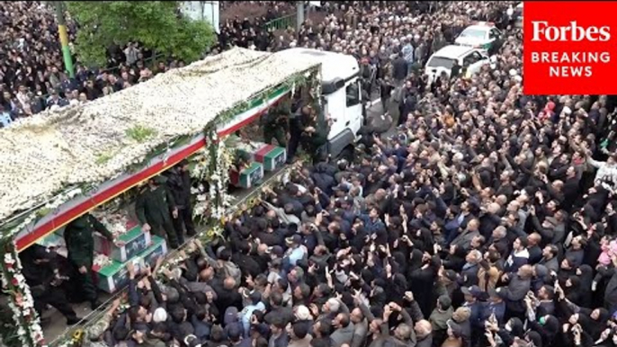 Mourners Attend Funeral Procession For Iranian President Ebrahim Raisi In Tabriz, Iran