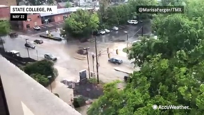 Thunderstorms drench the Northeast