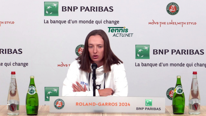 Tennis - Roland-Garros 2024 - Iga Swiatek : "If I'm nervous? To say no would be to lie"