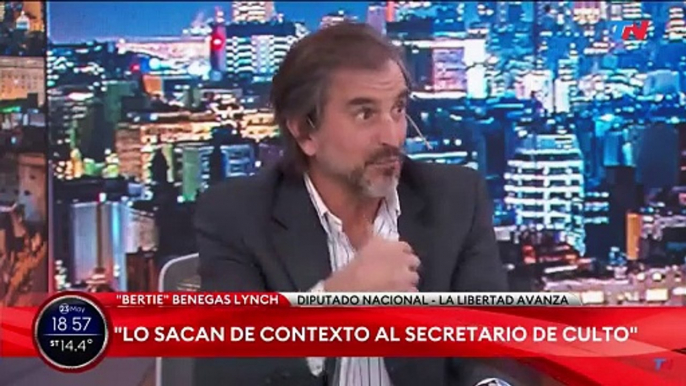 “Bertie” Benegas Lynch: “Yo en el plano personal creo que al gato hay que decirle gato y al perro, perro. Matrimonio viene del concepto mater, de la realación tradicional de hombre y mujer."