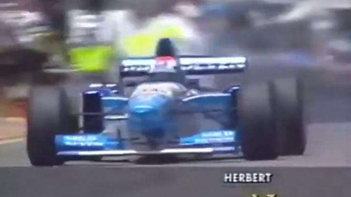 F1 – Johnny Herbert (Benetton Renault V10) lap in qualifying – Australia 1995