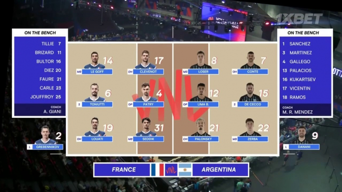 Argentina vs Francia (2-3) | VNL 2024: Clasificación Juegos Olímpicos 2024 Paris | Semana 2