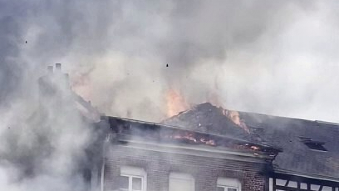 Incendie dans le centre de Buchy près de Rouen