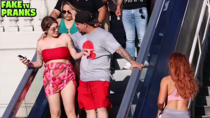 THE BEST ESCALATOR PRANKS!! *COUPLES REACTIONS*