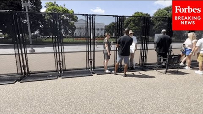 WATCH: White House Puts Up Unscalable Fences In Anticipation Of Thousands Of Protestors