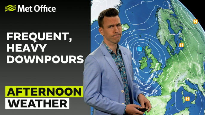 Met Office Afternoon Weather Forecast 14/06/24 - Sunshine and heavy showers