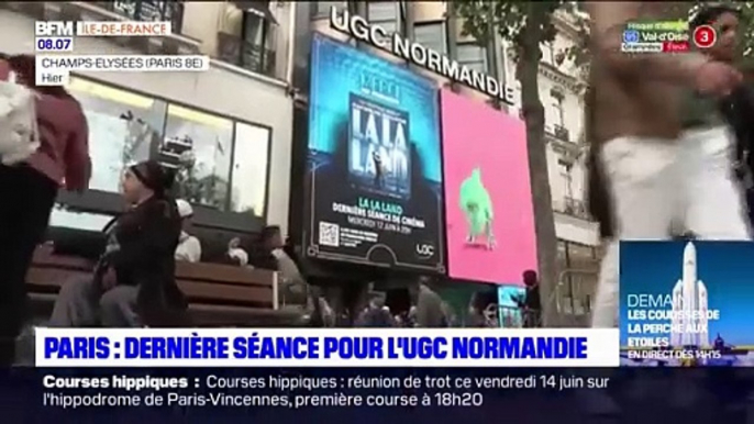 Sur les Champs-Elysées, les amoureux du 7e art ont fait leurs adieux lors d’une dernière séance à l’UGC Normandie, qui ferme ses portes aujourd’hui après 90 années d’existence - VIDEO