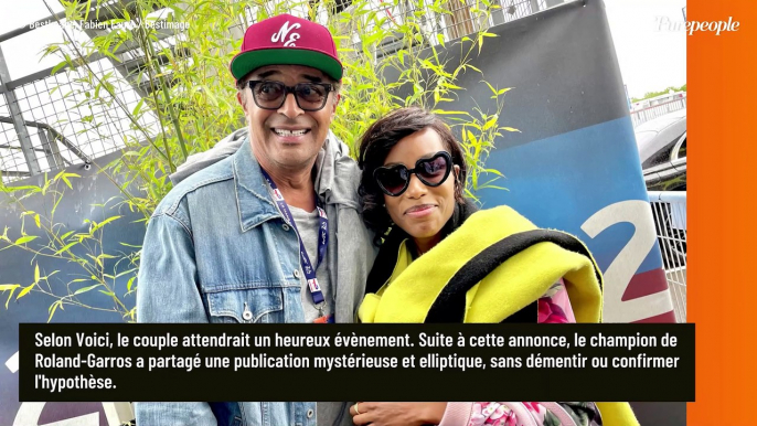 PHOTOS Yannick Noah et sa jeune compagne qui serait enceinte de sortie, le sportif blessé mais câliné