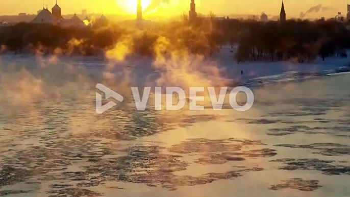 Ice floes in Nemunas river