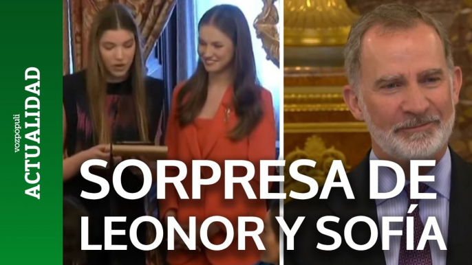 La sorpresa en forma de brindis de Leonor y Sofía al Rey Felipe y la Reina Letizia