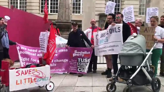 Frustrated parents protest closure of Little Owls nurseries in Leeds