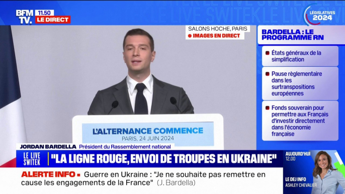 Jordan Bardella confirme que "les postes les plus stratégiques de l'État seront réservés aux citoyens français"