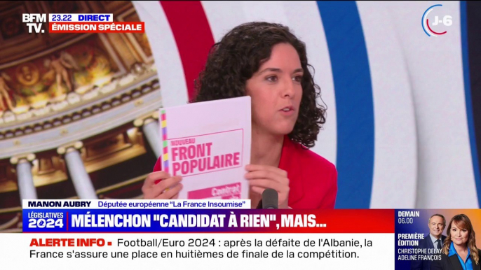 Législatives: en cas de victoire du Nouveau Front populaire, "il y aura des ministres du PS, des ministres d'EELV, des ministres de LFI et des ministres du Parti communiste", affirme Manon Aubry (LFI)