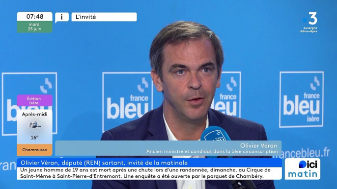 Législatives : Olivier Véran, candidat à sa réélection dans la 1re circonscription de l'Isère, invité de France Bleu Isère